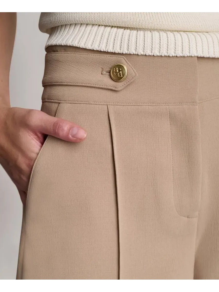Шорты с завышенной талией и талиевыми застежками BCBG — изображение 6 из 6, песочный