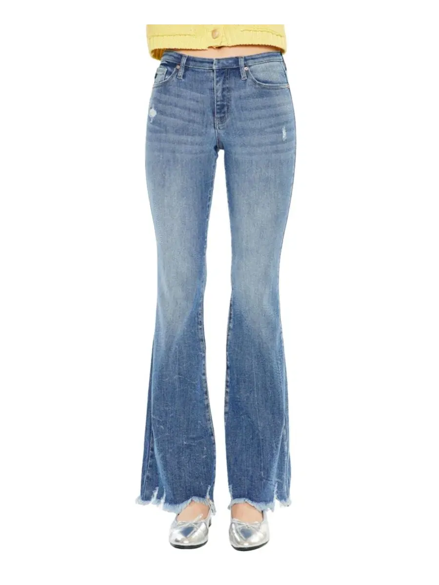 Джинсы с широкими штанинами Jennie Mid Rise Wide KanCan