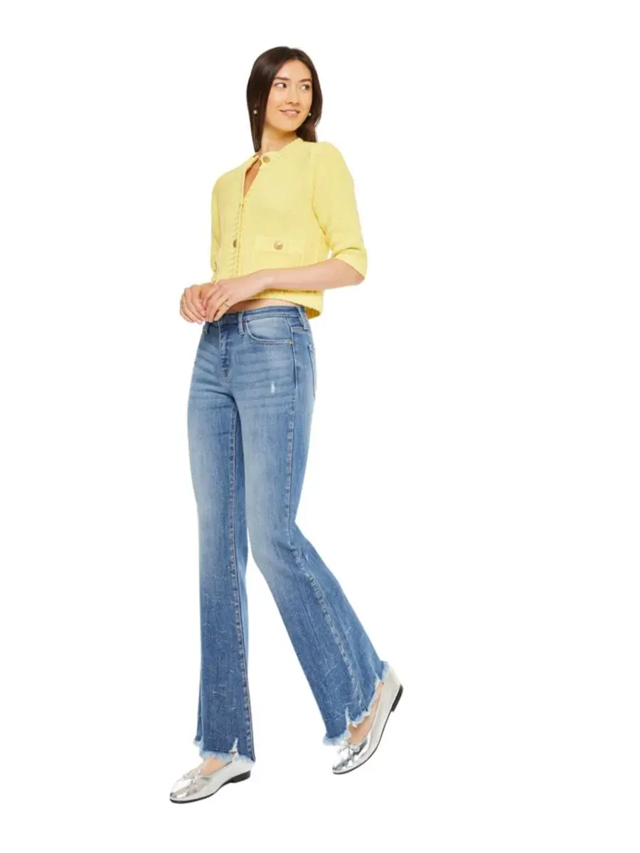 Джинсы с широкими штанинами Jennie Mid Rise Wide KanCan — изображение 10 из 10, средняя отмывка