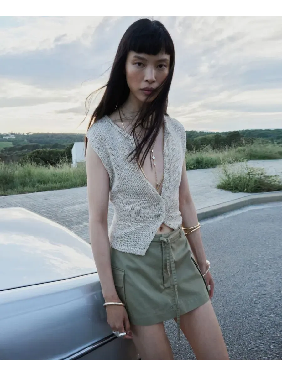 Карго-шорты с карманами, модель с поясом MANGO — изображение 5 из 5, хаки