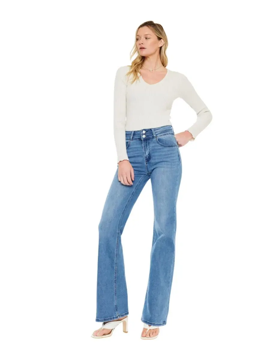 Женские джинсы Onyx Ultra High Rise Wide Flare Kancan Essential — изображение 6 из 8, средняя отмывка