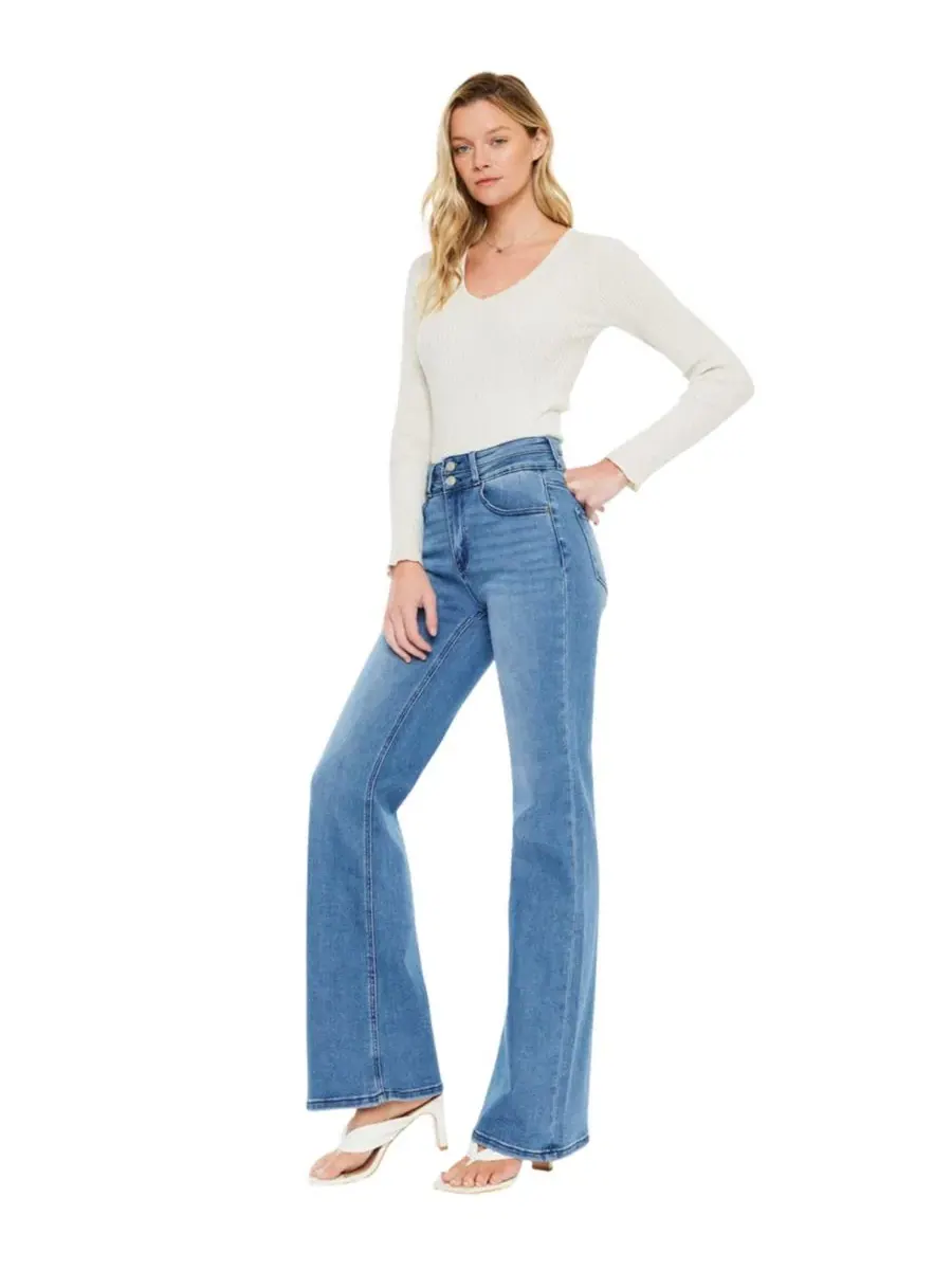 Женские джинсы Onyx Ultra High Rise Wide Flare Kancan Essential — изображение 8 из 8, средняя отмывка