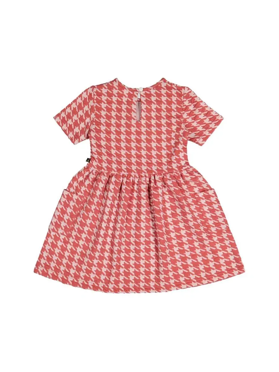Платье с коротким рукавом и карманами, модель Frosted Strawberry Deux par Deux — изображение 5 из 6, розовый белый