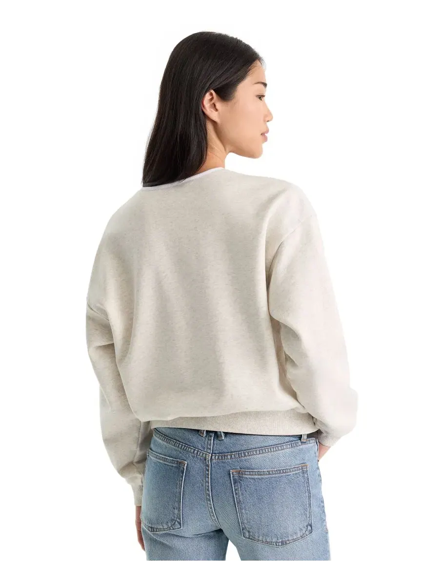 Женская футерная футболка-поло с длинным рукавом The Brushed Fleece Henley Neck Top Good American — изображение 4 из 4