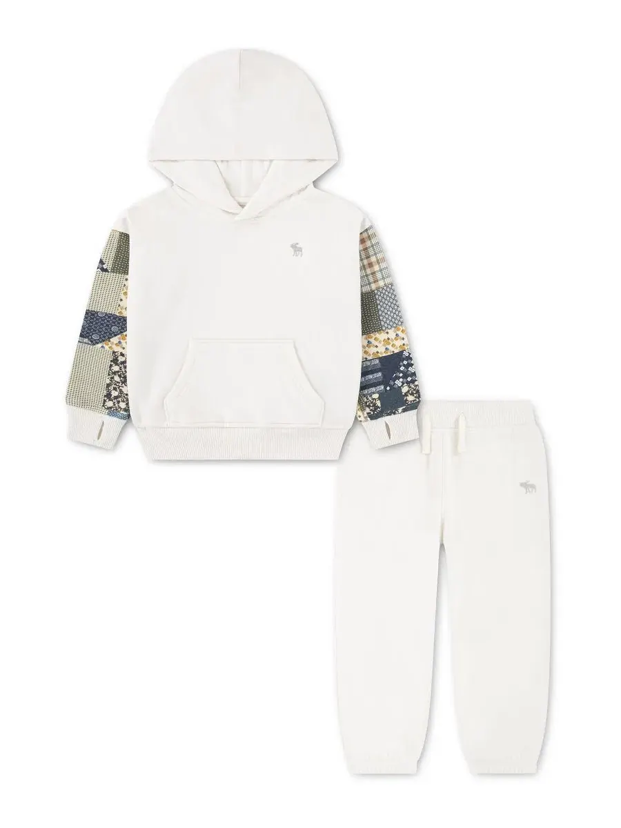 Комплект из худи и брюк из флиса с принтом, Abercrombie Kids