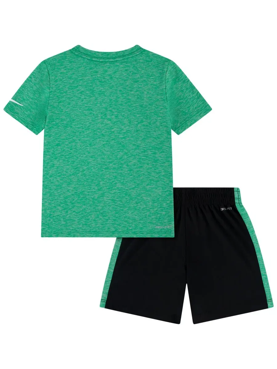 Комплект из футболки и шорт Dri-FIT Dropset Short-Sleeve Nike — изображение 2 из 4, черный/зеленый