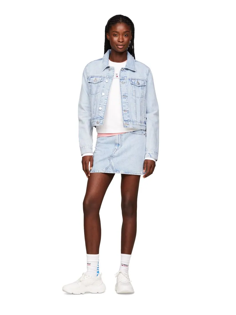 Женская джинсовая куртка Izzie Slim-Fit с эффектом потертости Tommy Jeans