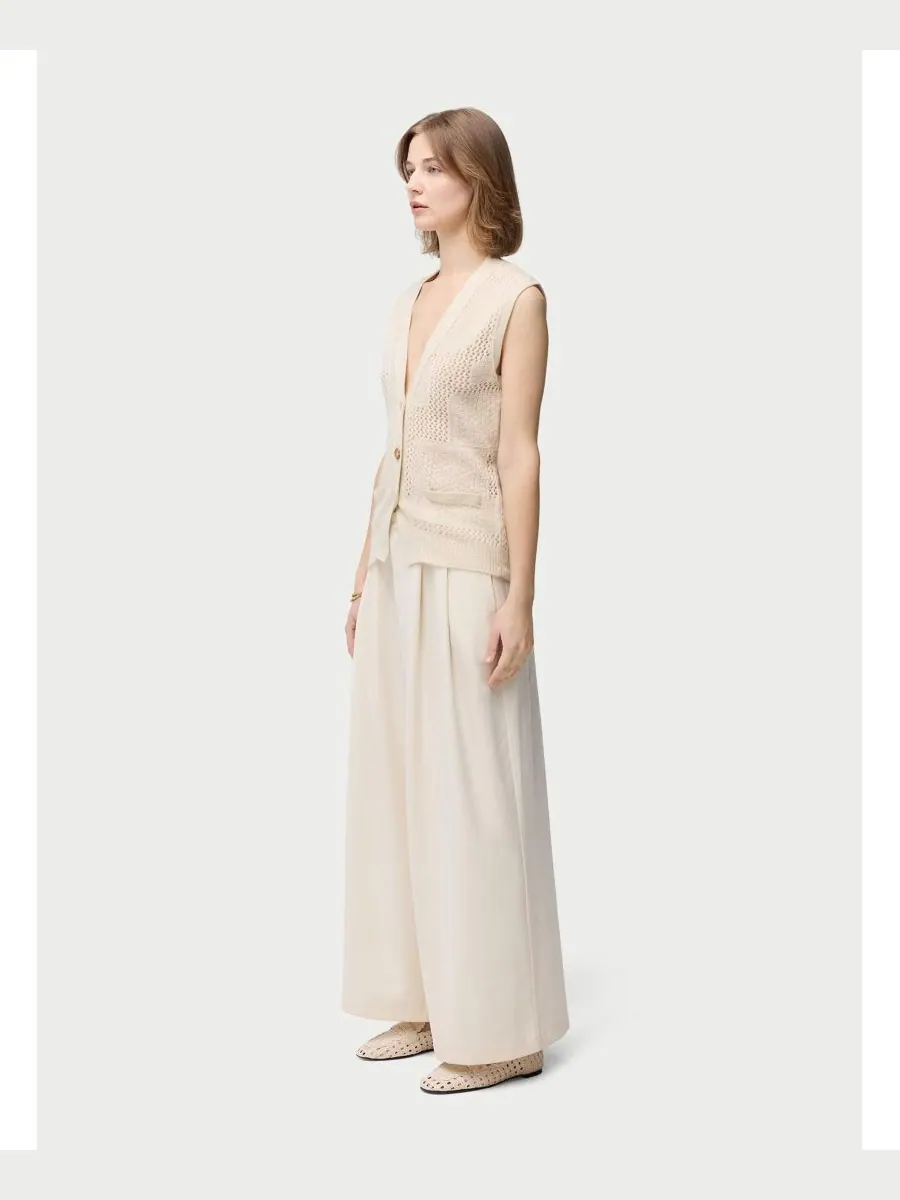 Женский кашемировый жилет с комбинированным узором Gobi Cashmere — изображение 4 из 8, серый
