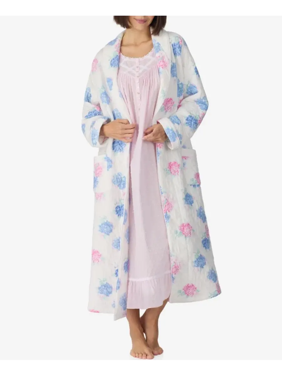 Халат-кимоно с шальным воротником Dream Diamond Cotton Quilt Eileen West — изображение 2 из 5, белый