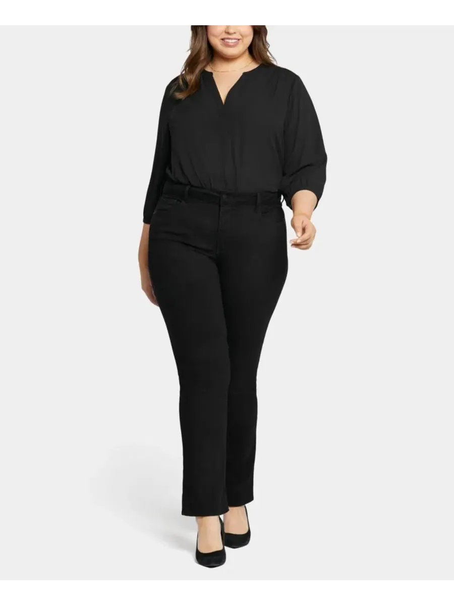 Джинсы прямого кроя Marilyn Straight Plus Size NYDJ — изображение 2 из 6, черный