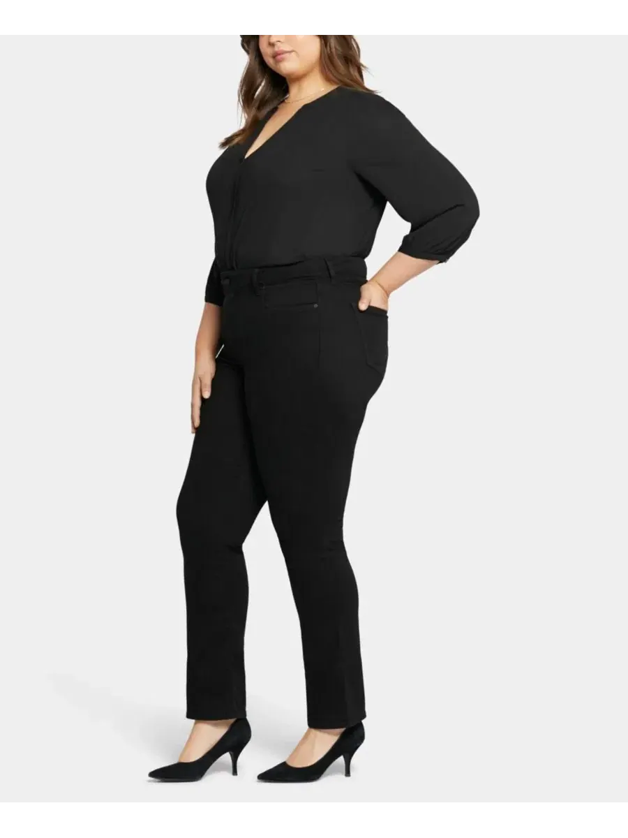 Джинсы прямого кроя Marilyn Straight Plus Size NYDJ — изображение 3 из 6, черный