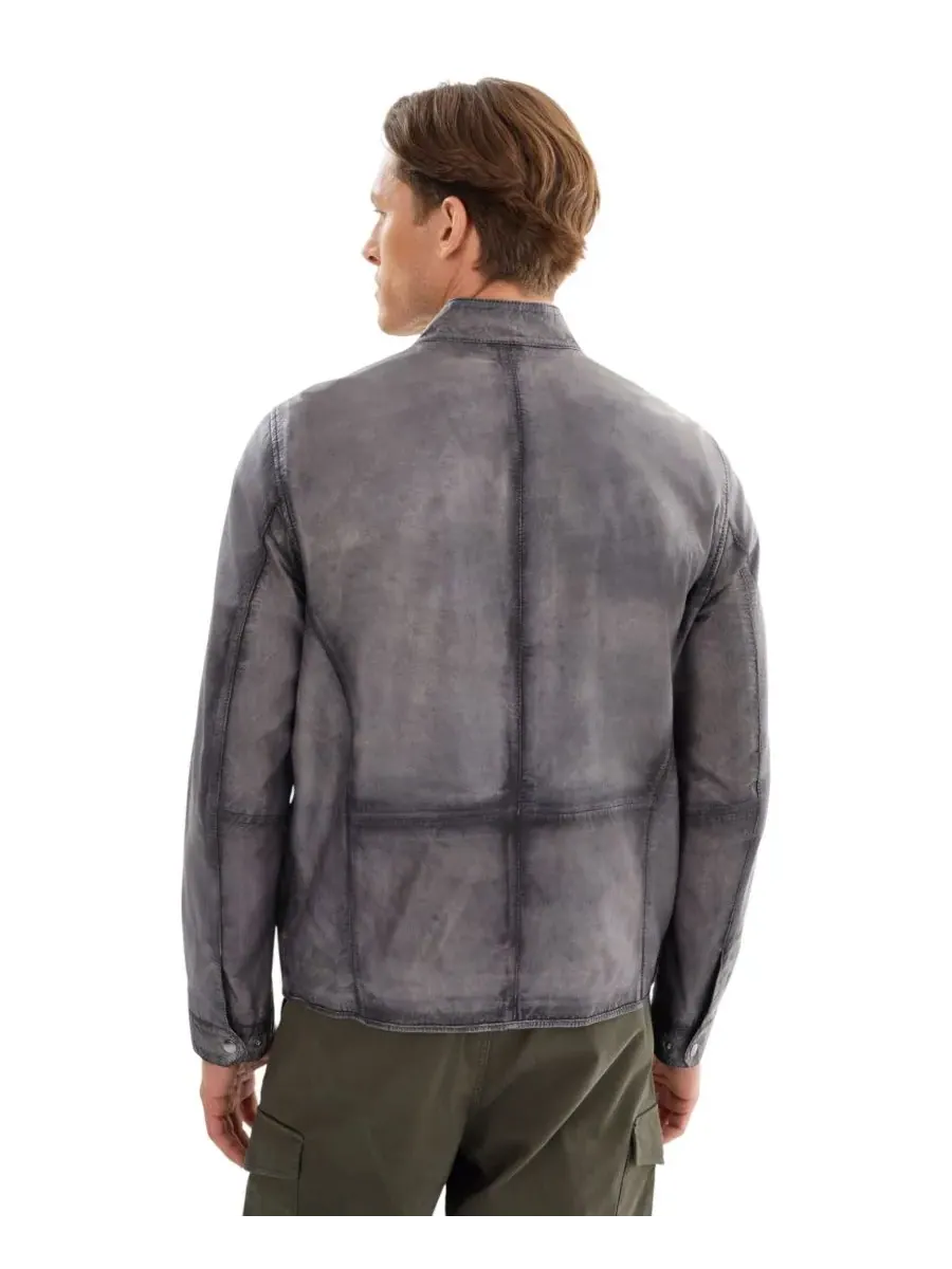 Мужская кожаная куртка ENZO Regency Leathers — изображение 4 из 5, темно-серый