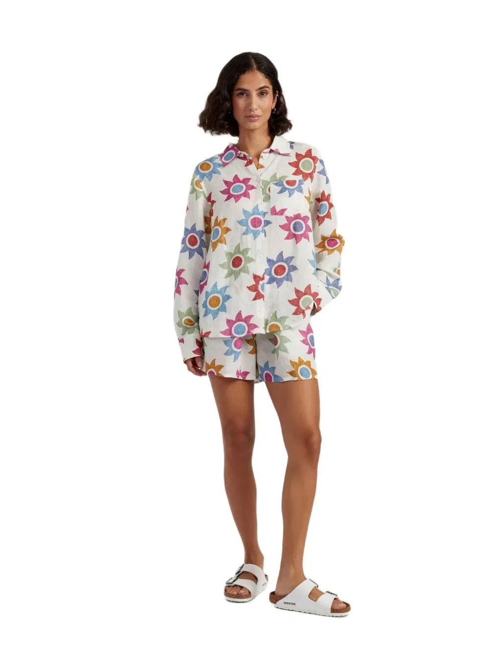 Комплект из рубашки и шорт Cotton Sol Set Chinti & Parker — изображение 2 из 5, кремовый/мульти