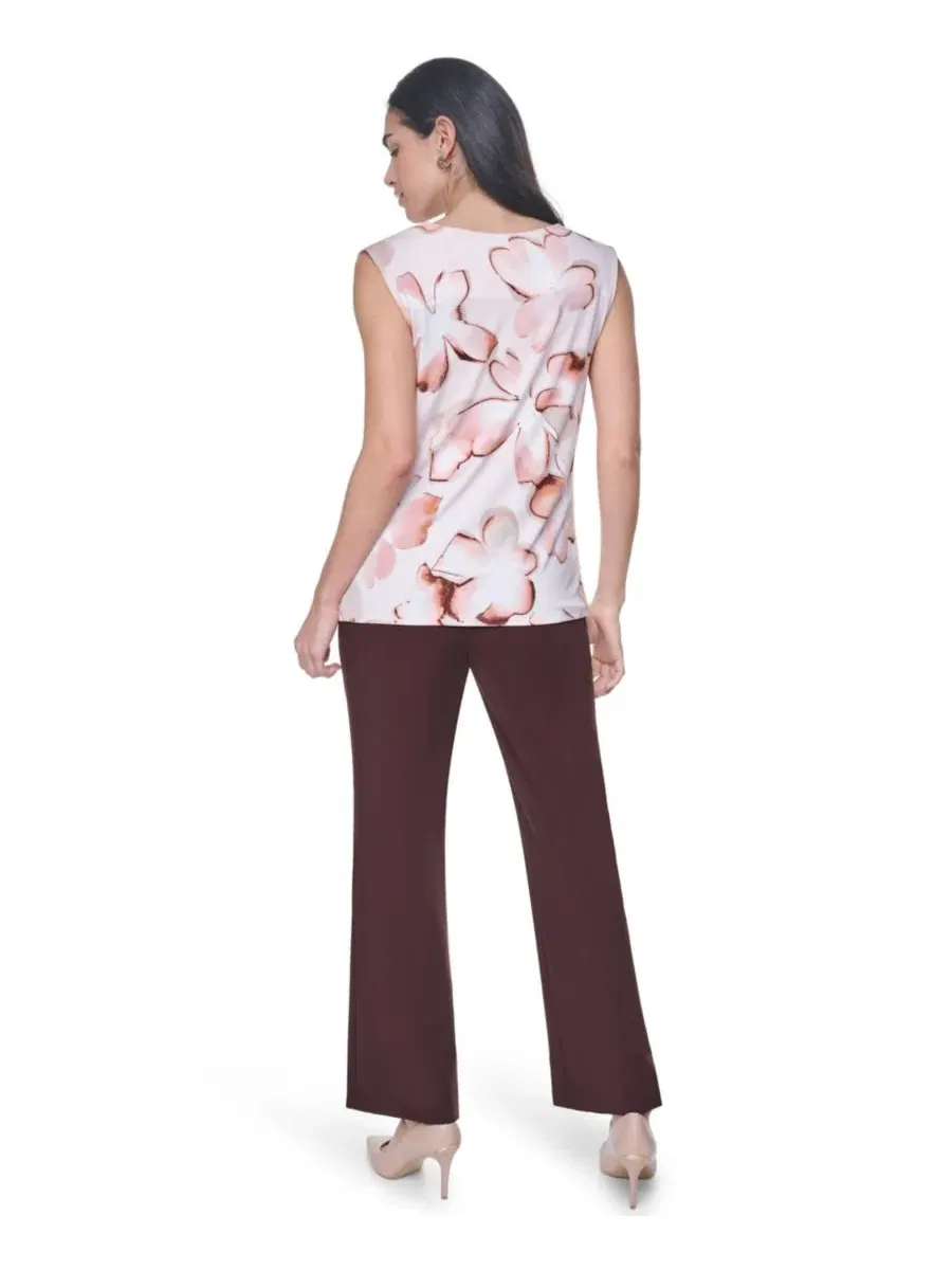 Блузка с драпировкой, с воротником-капюшоном, без рукавов, Petite Printed Cowl Neck Sleeveless — изображение 5 из 6, мульти