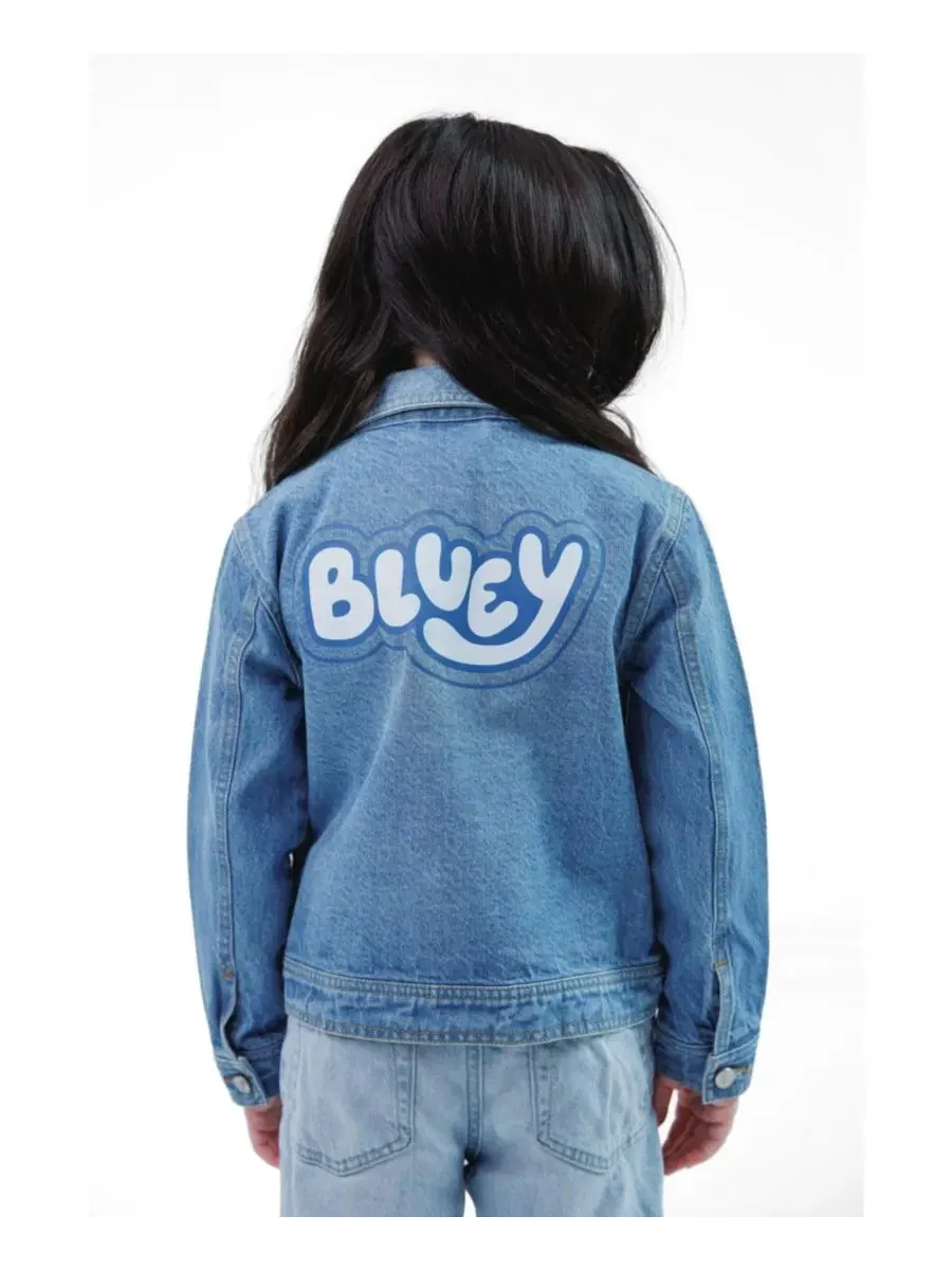 Детская джинсовая куртка с принтом Bluey Bluey — изображение 2 из 3, синий