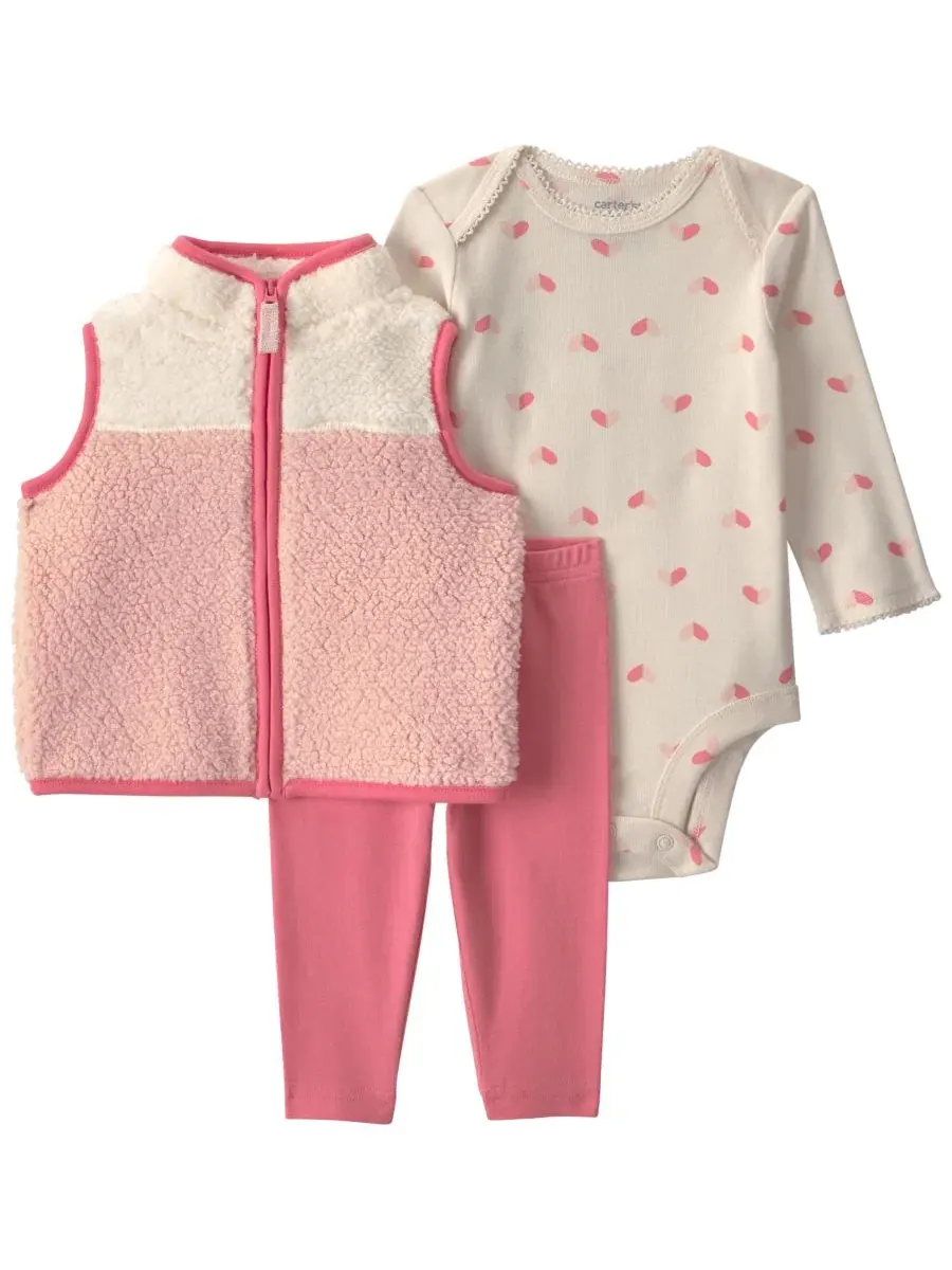 Комплект из 3 предметов: боди, безрукавка и леггинсы, с принтом, Color-Block Teddy Fleece Carter's