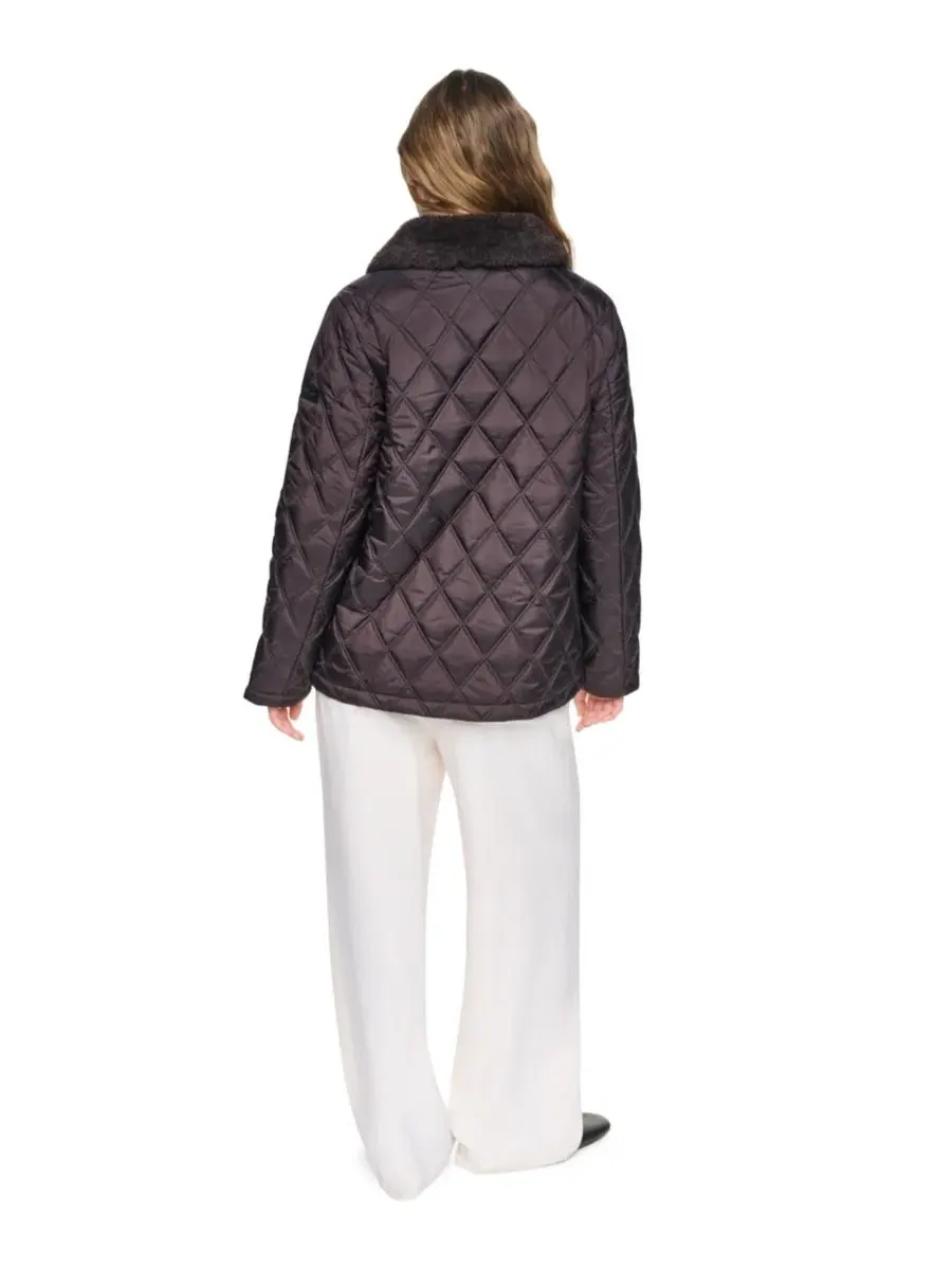 Женское стеганое пальто с воротником-шерпой DKNY, Bitter — изображение 5 из 8