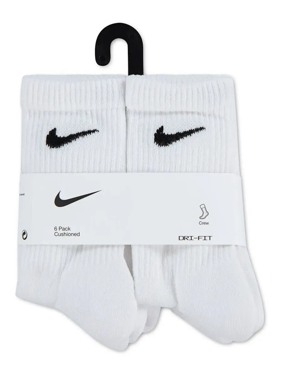 Носки спортивные с технологией Dri-FIT, комплект из 6 пар Nike — изображение 3 из 3, белый