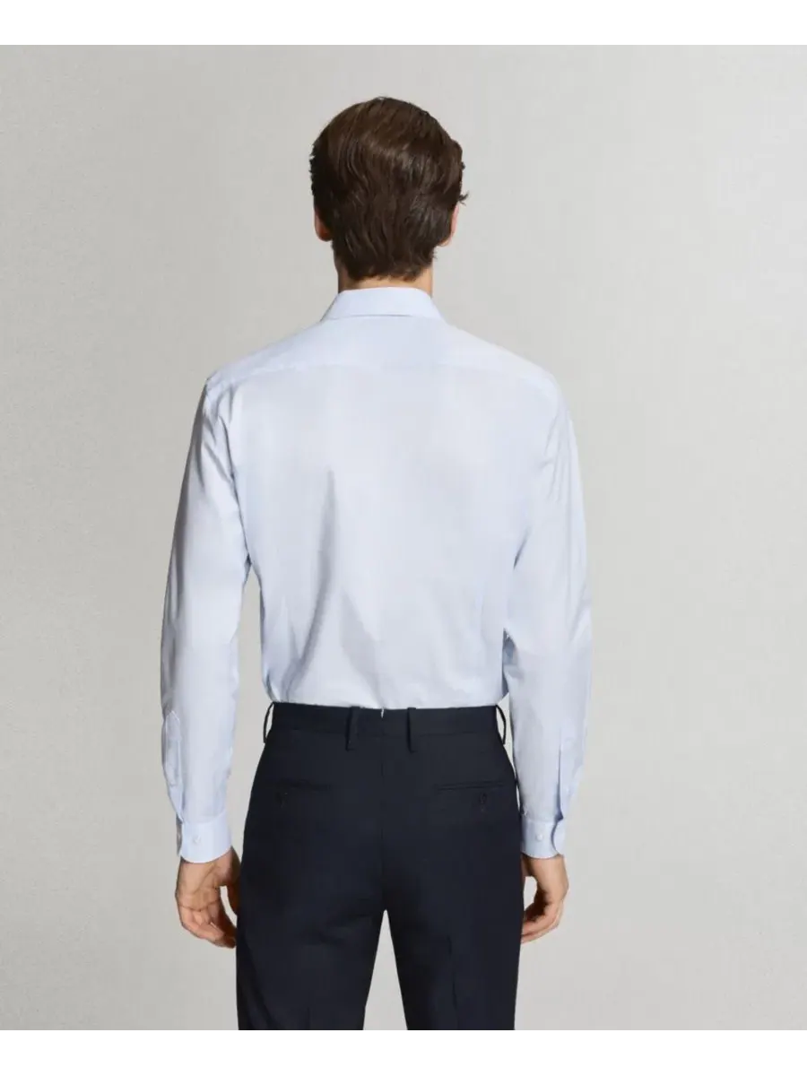 Рубашка из хлопка с принтом, Slim Fit MANGO — изображение 2 из 6, синий