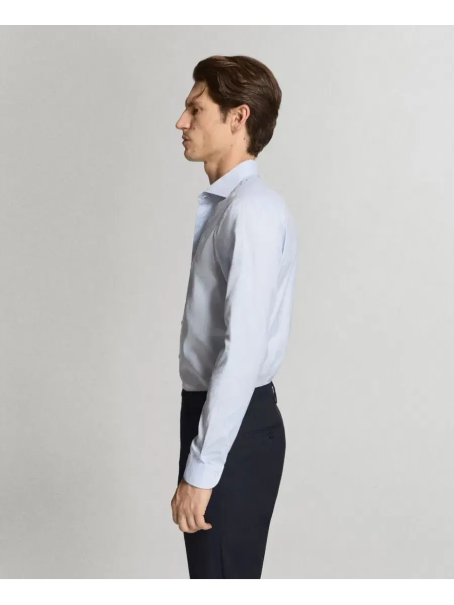 Рубашка из хлопка с принтом, Slim Fit MANGO — изображение 4 из 6, синий