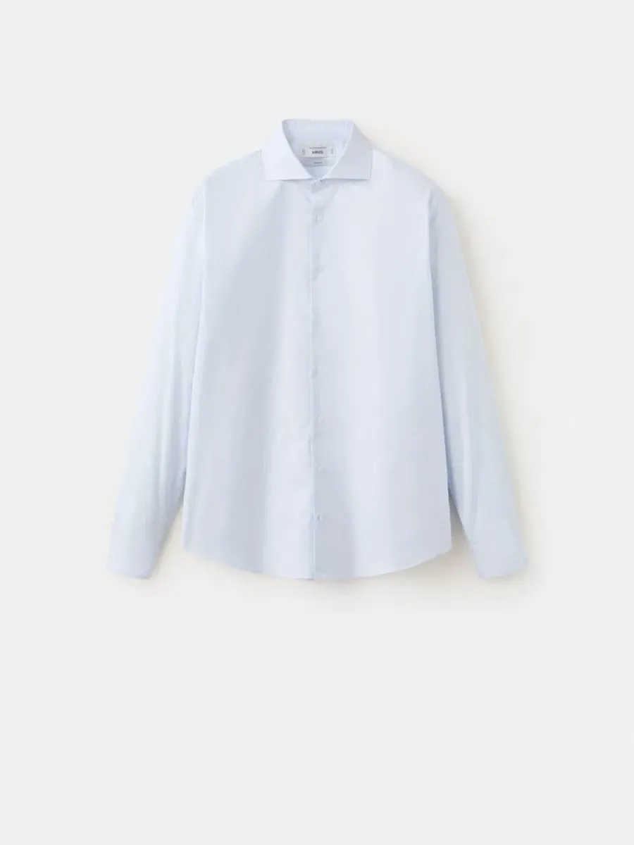 Рубашка из хлопка с принтом, Slim Fit MANGO — изображение 6 из 6, синий