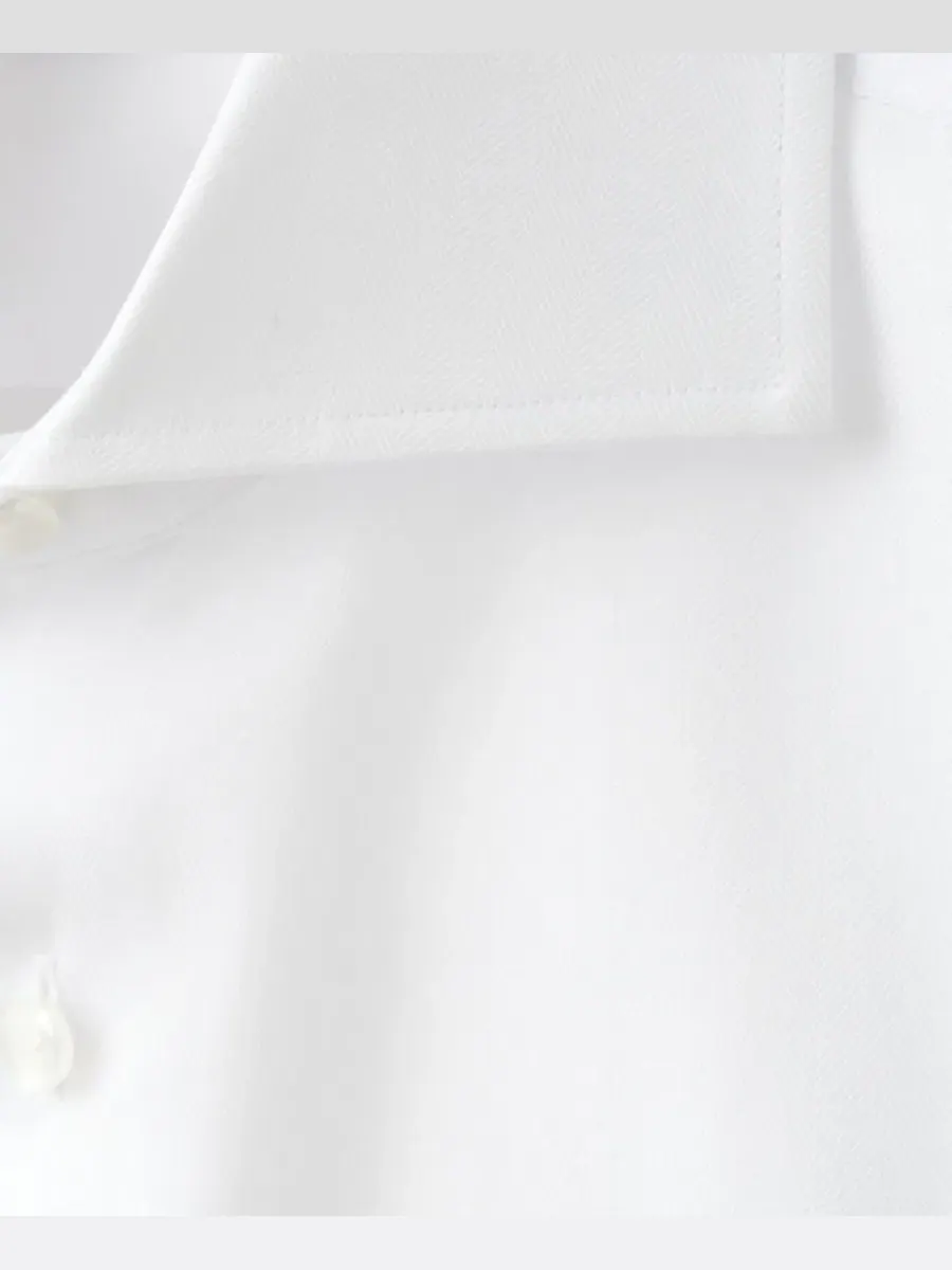 Мужская рубашка из хлопка с длинным рукавом, модель Slim-Fit Suit Shirt MANGO — изображение 6 из 7, белый