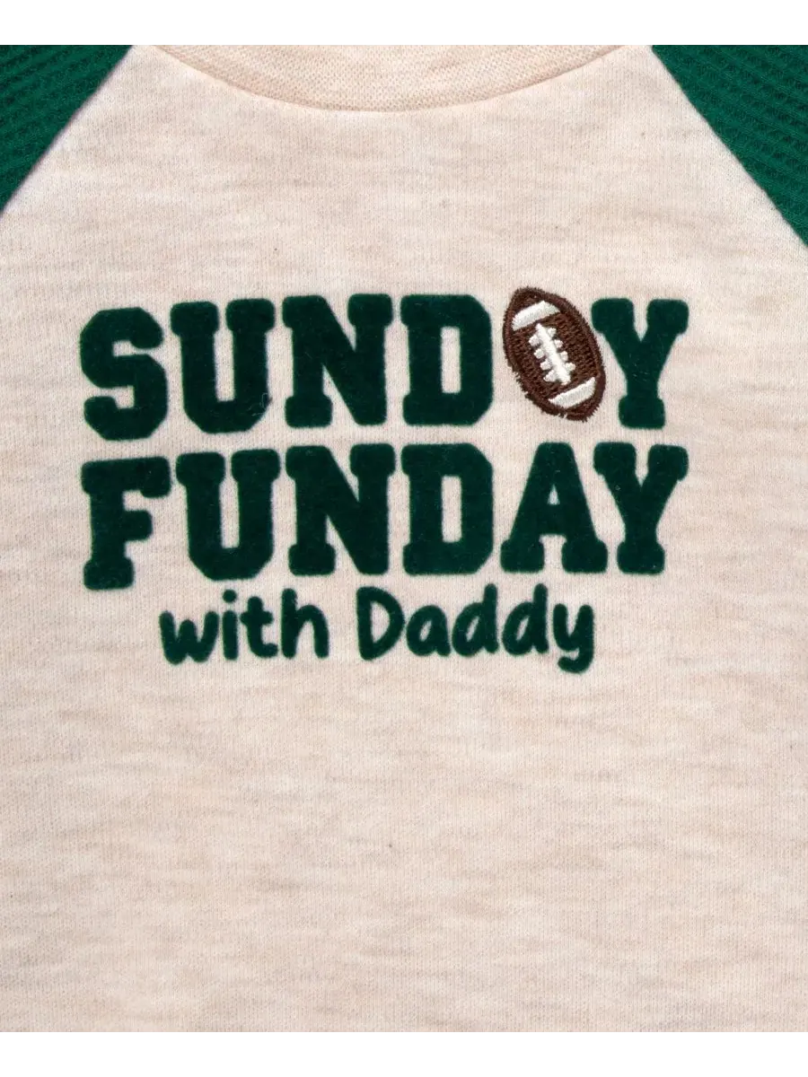 Комплект из 4 предметов для малыша с футбольным принтом, Sunday Funday with Daddy Baby Essentials — изображение 3 из 4