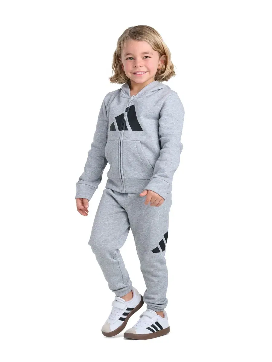 Комплект из куртки и джоггеров с капюшоном, с принтом adidas — изображение 2 из 4, серый