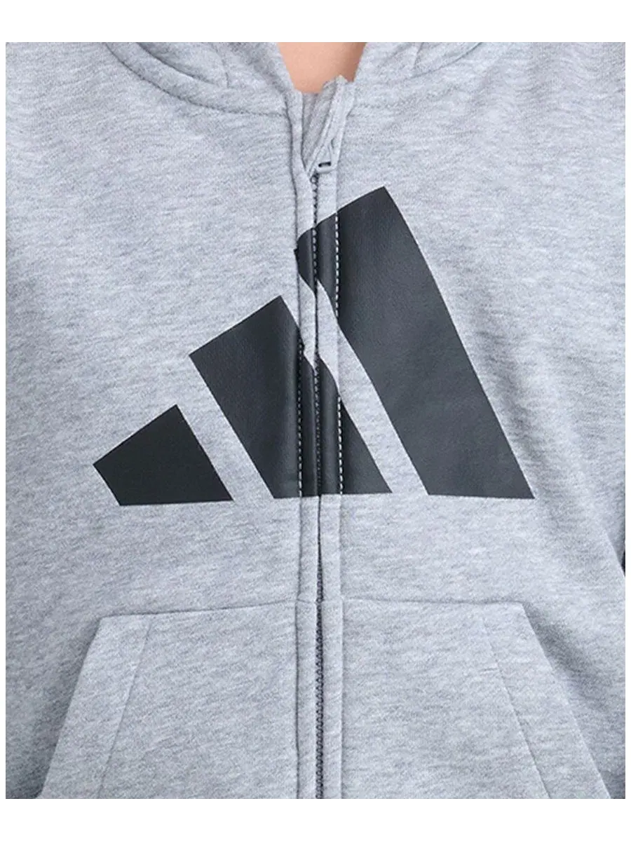 Комплект из куртки и джоггеров с капюшоном, с принтом adidas — изображение 3 из 4, серый
