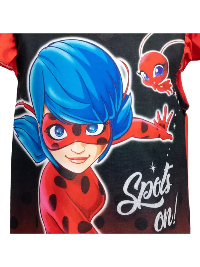 Детская пижама-ночнушка "Ladybug" для девочек Miraculous — изображение 3 из 5, черный/красный