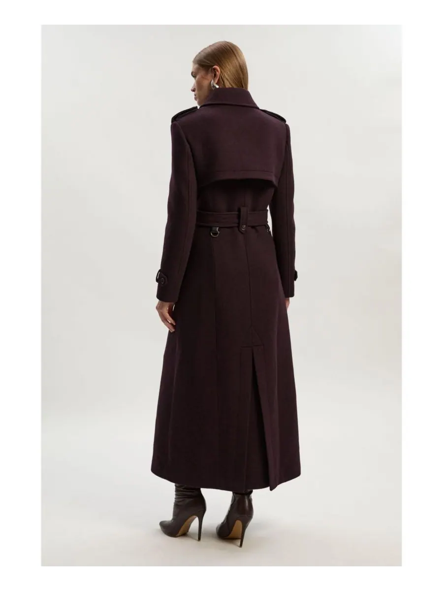 Женское шерстяное длинное пальто-тренч Karen Millen — изображение 4 из 6, красный
