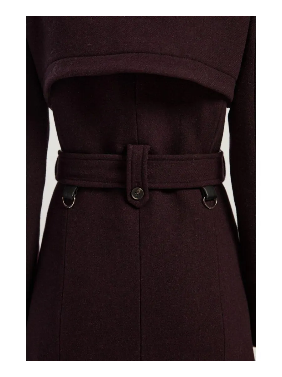 Женское шерстяное длинное пальто-тренч Karen Millen — изображение 6 из 6, красный