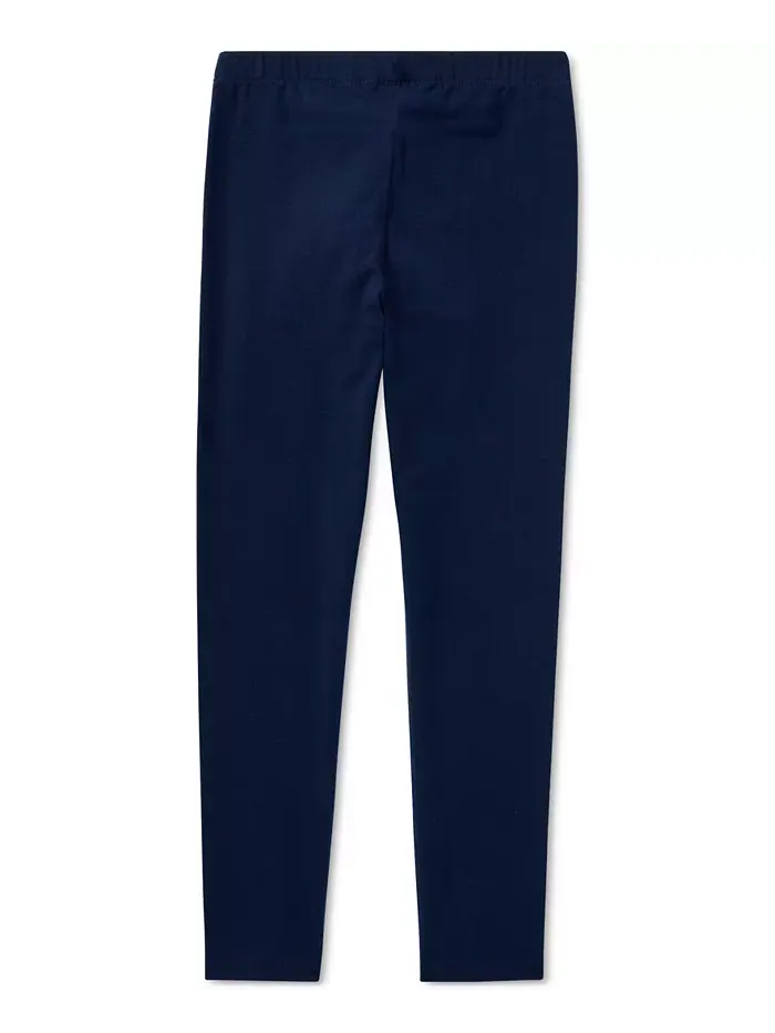 Детские легинсы с вышитым пони Stretch Cotton для девочек 2T-6X Polo Ralph Lauren — изображение 2 из 2, синий