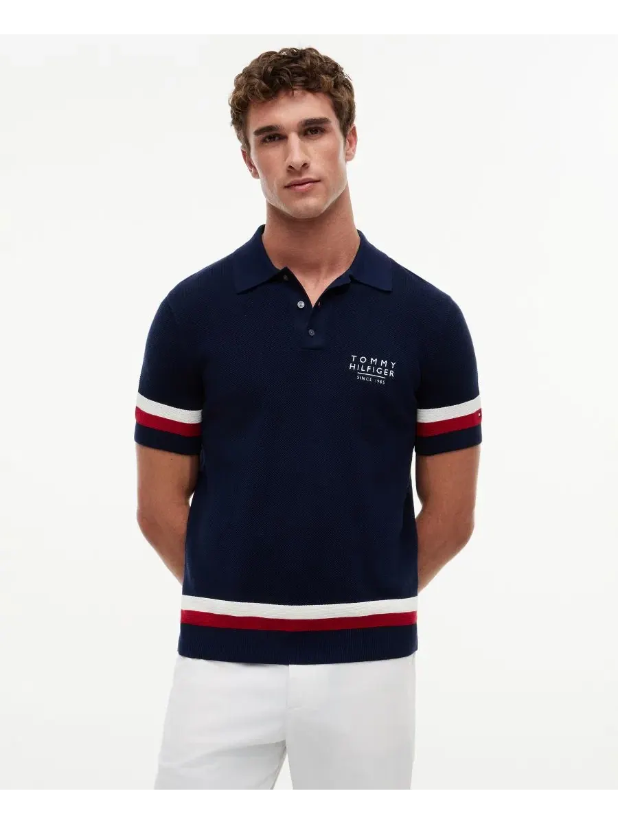 Свитер-поло с коротким рукавом Tommy Hilfiger