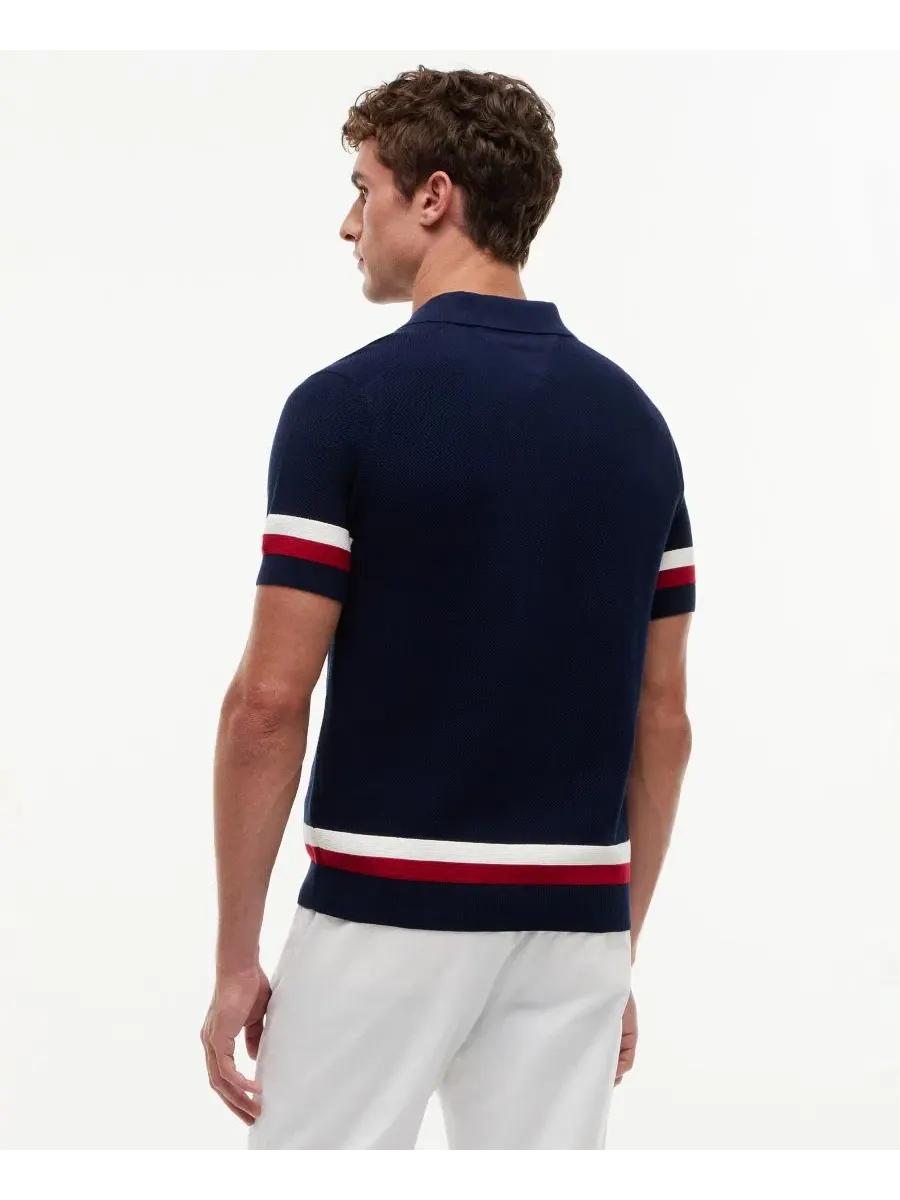 Свитер-поло с коротким рукавом Tommy Hilfiger — изображение 4 из 4, темно-синий