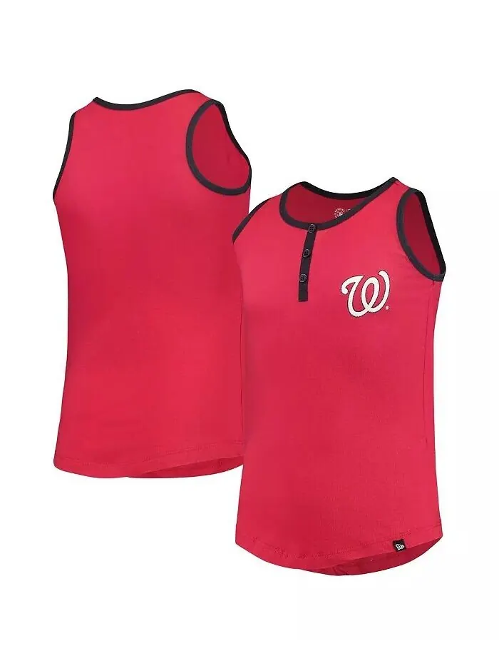 Топ-майка Henley Big Girls Red Washington Nationals New Era