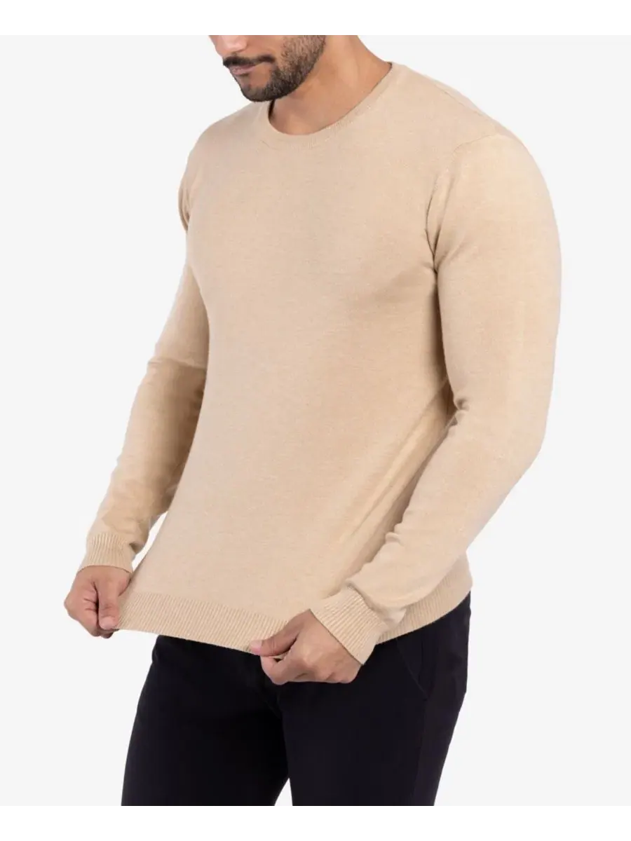 Свитер с круглым вырезом, длинным рукавом, модель Big & Tall Basic Crewneck XRAY — изображение 14 из 20, овсяный