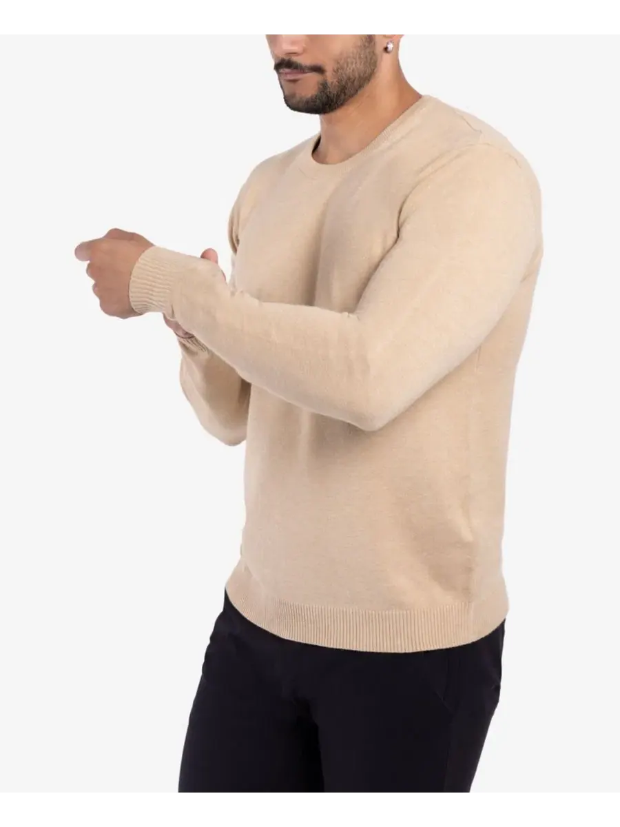 Свитер с круглым вырезом, длинным рукавом, модель Big & Tall Basic Crewneck XRAY — изображение 16 из 20, овсяный