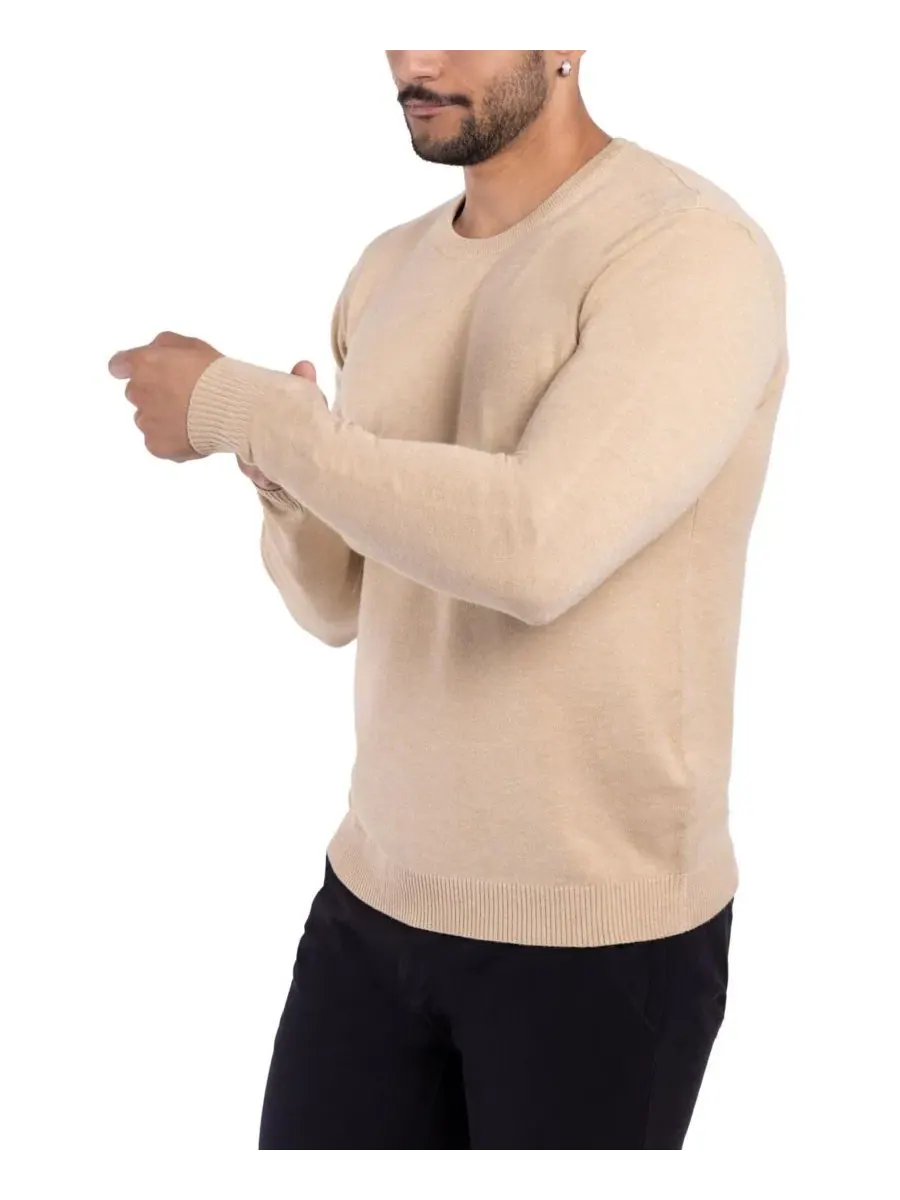 Свитер с круглым вырезом, длинным рукавом, модель Big & Tall Basic Crewneck XRAY — изображение 7 из 20, овсяный