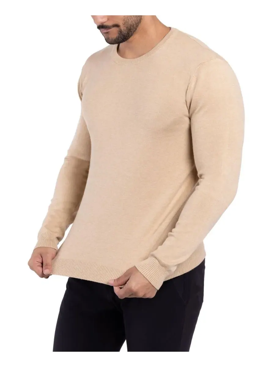 Свитер с круглым вырезом, длинным рукавом, модель Big & Tall Basic Crewneck XRAY — изображение 8 из 20, овсяный