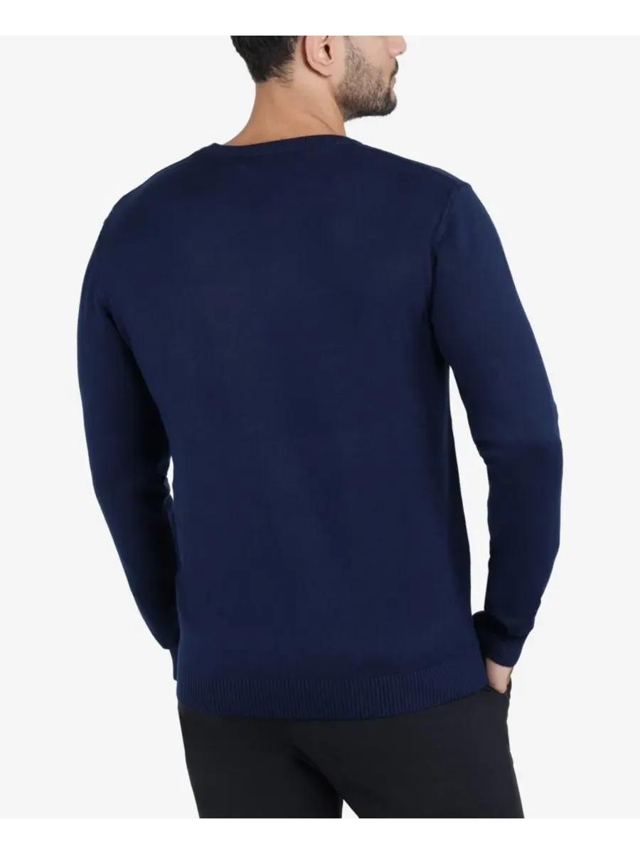 Свитер с круглым вырезом, Slim Fit XRAY — изображение 2 из 10, темно-синий