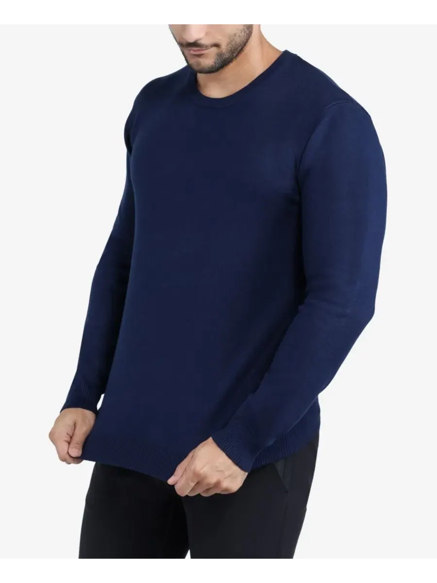 Свитер с круглым вырезом, Slim Fit XRAY — изображение 3 из 10, темно-синий