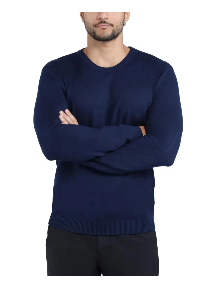 Свитер с круглым вырезом, Slim Fit XRAY — изображение 4 из 10, темно-синий
