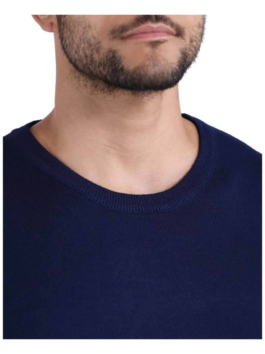 Свитер с круглым вырезом, Slim Fit XRAY — изображение 6 из 10, темно-синий