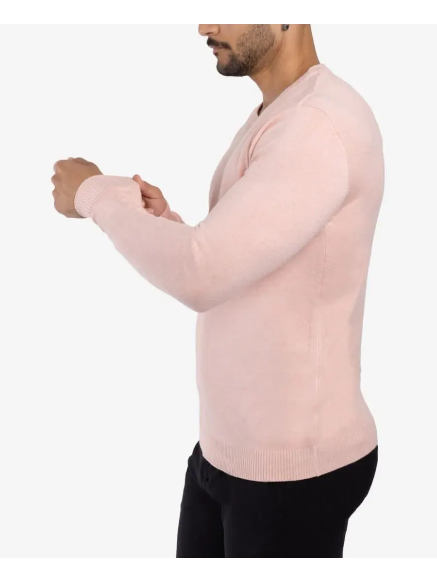 Свитер с круглым вырезом, длинным рукавом, модель Big & Tall Basic Crewneck Sweater XRAY — изображение 4 из 11, розовый