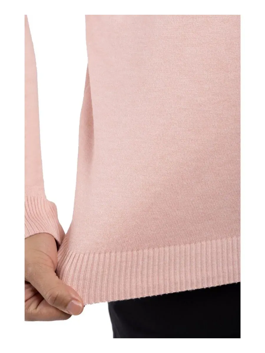 Свитер с круглым вырезом, длинным рукавом, модель Big & Tall Basic Crewneck Sweater XRAY — изображение 7 из 11, розовый