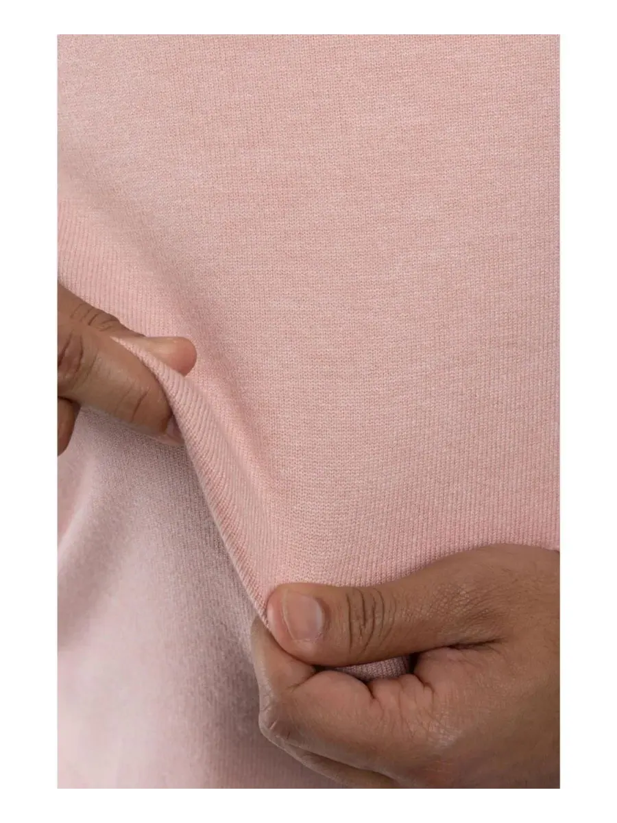 Свитер с круглым вырезом, длинным рукавом, модель Big & Tall Basic Crewneck Sweater XRAY — изображение 9 из 11, розовый