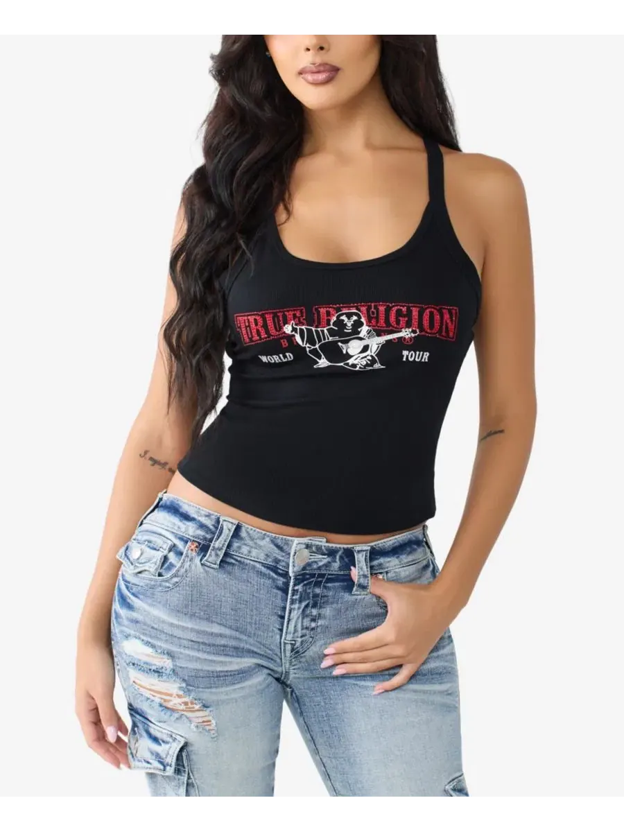 Топ-майка с вырезом лодочка Buddha Classic Racerback True Religion