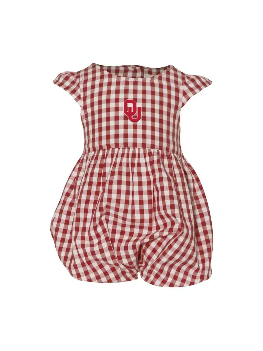 Детский боди-комбинезон с воланами Cara Gingham Ruffled Bodysuit Garb — красный