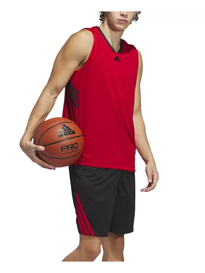 Мужской майка с логотипом Bball adidas — изображение 2 из 3, красный/черный